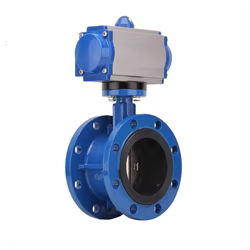 Flange air actuated butterfly valve